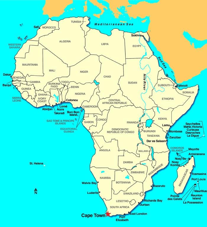 cape aafrika kaart