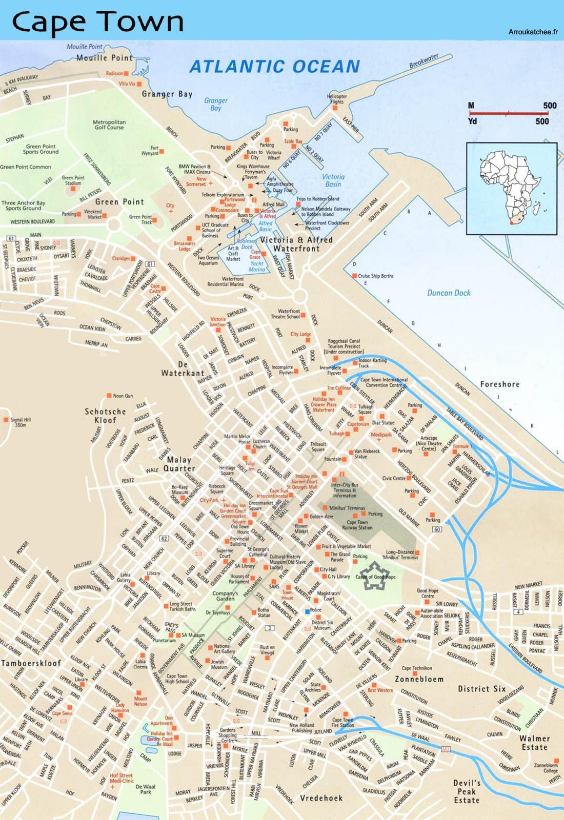 street map Cape Town Lõuna-Aafrika vabariik