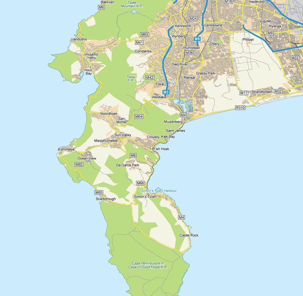 kaart fish hoek Lõuna-Aafrika vabariik