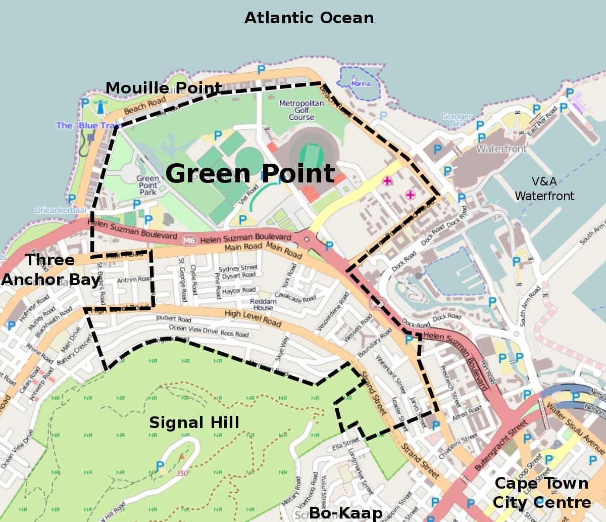 green point, Cape Town map