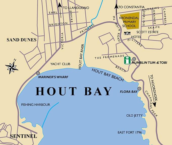 kaart, hout bay, Cape Town map