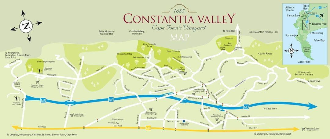 kaart, constantia, Cape Town