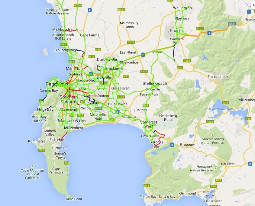 kaart kiu Cape Town map