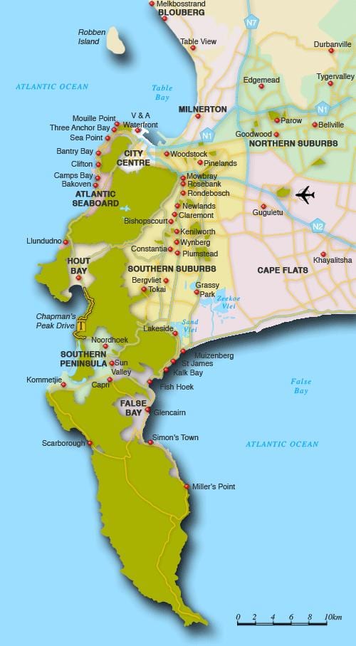 kaart lakeside Cape Town