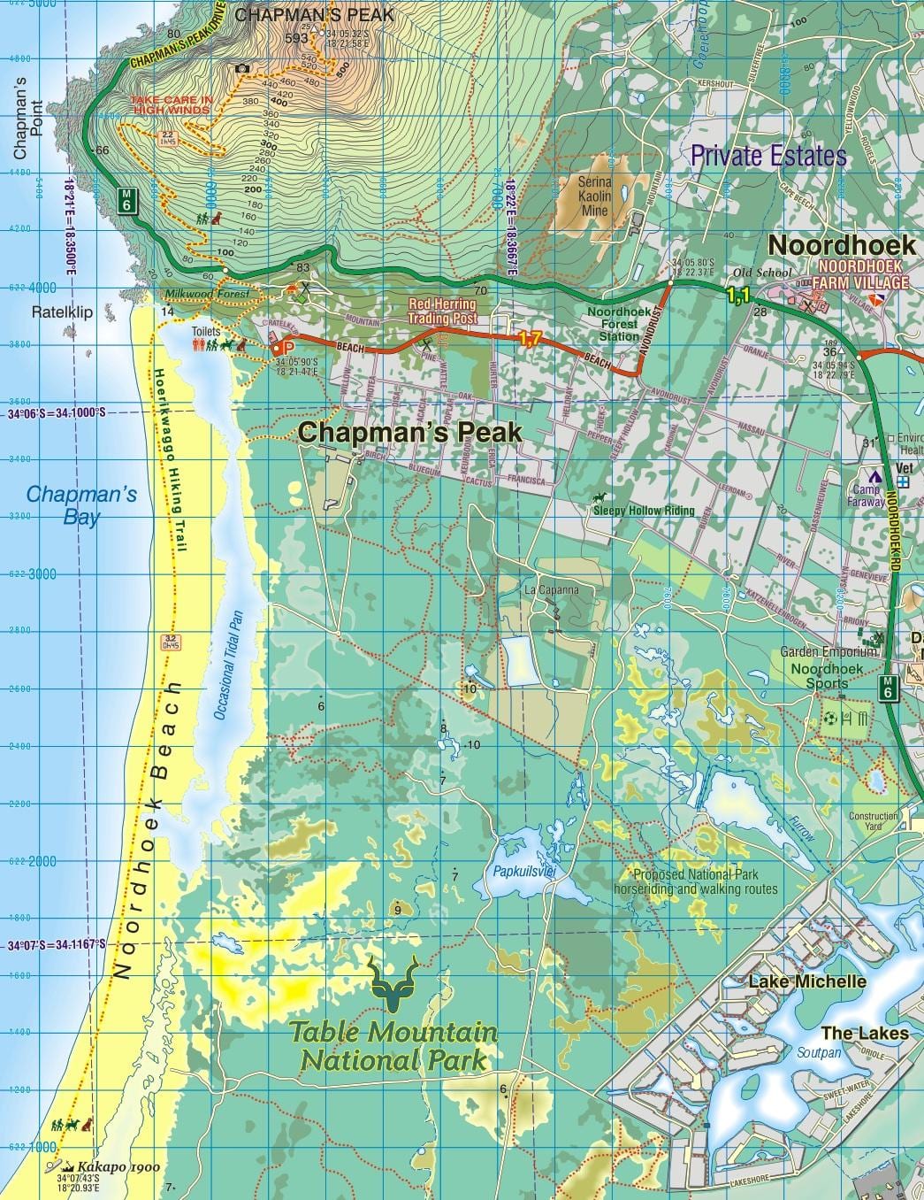 kaart noordhoek Cape Town