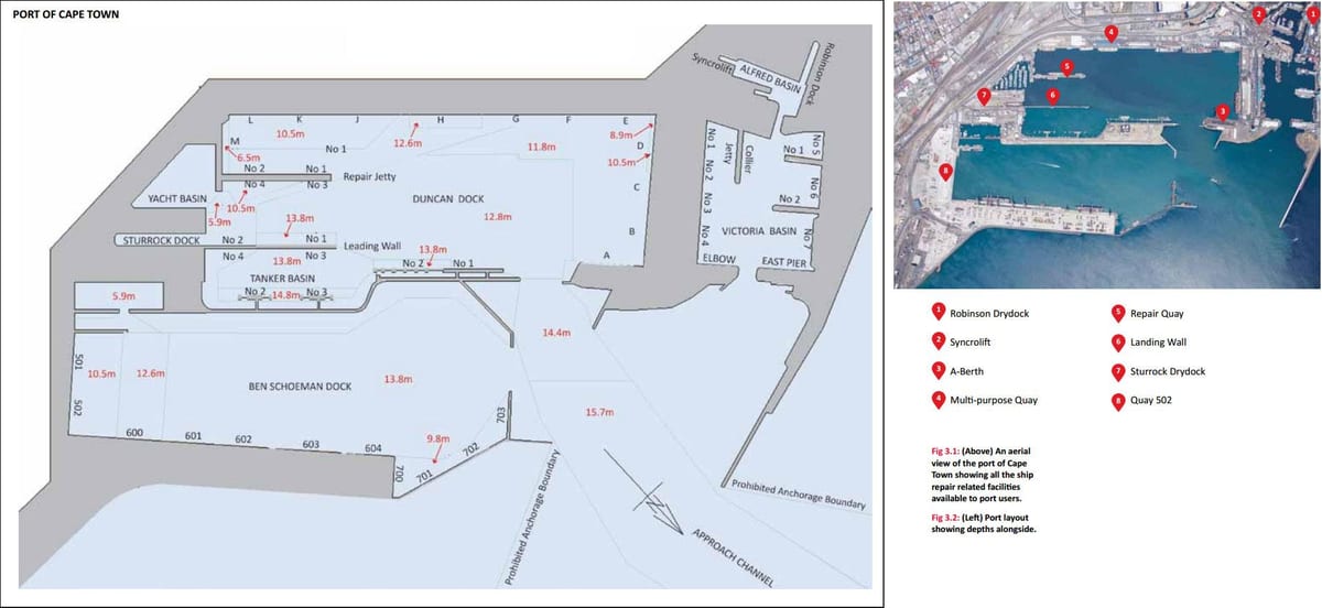 kaart port of Cape Town