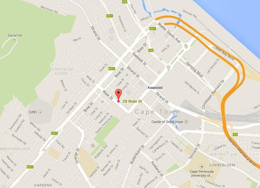 kaart wale street, Cape Town