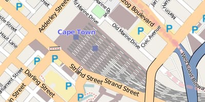 Kaart barrack street, Cape Town