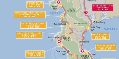 Kaart cape argus marsruut