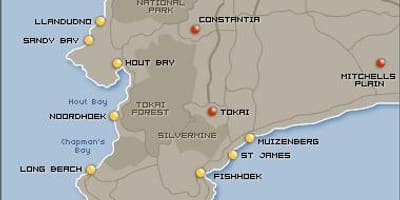 Kaart Cape Town beaches