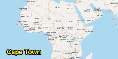 Cape Town asukoha kohta world map"