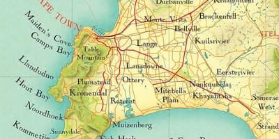 Cape Town asukoht kaardil