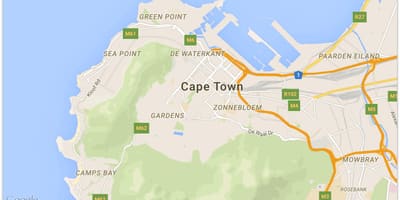 Kaart de waterkant Cape Town