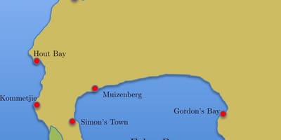 Kaart simon ' s town Lõuna-Aafrika vabariik