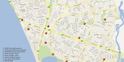 Kaart laua vaade Cape Town