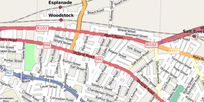 Street kaart woodstock Cape Town